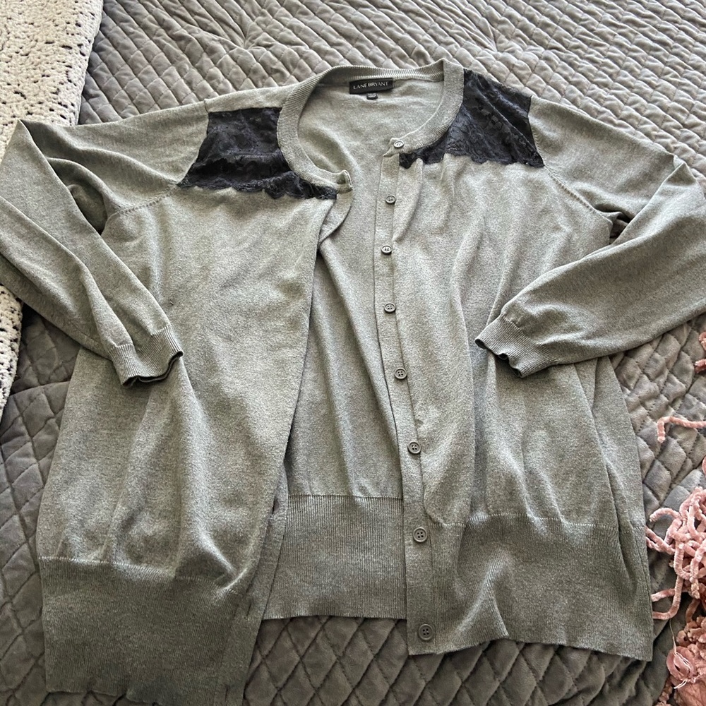 Lane Bryant 22/24 gray cardigan
